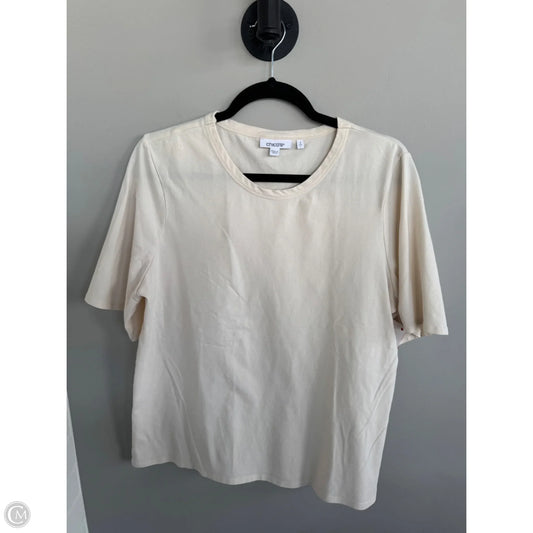 Top Short Sleeve By Chicos In Cream, Size: L