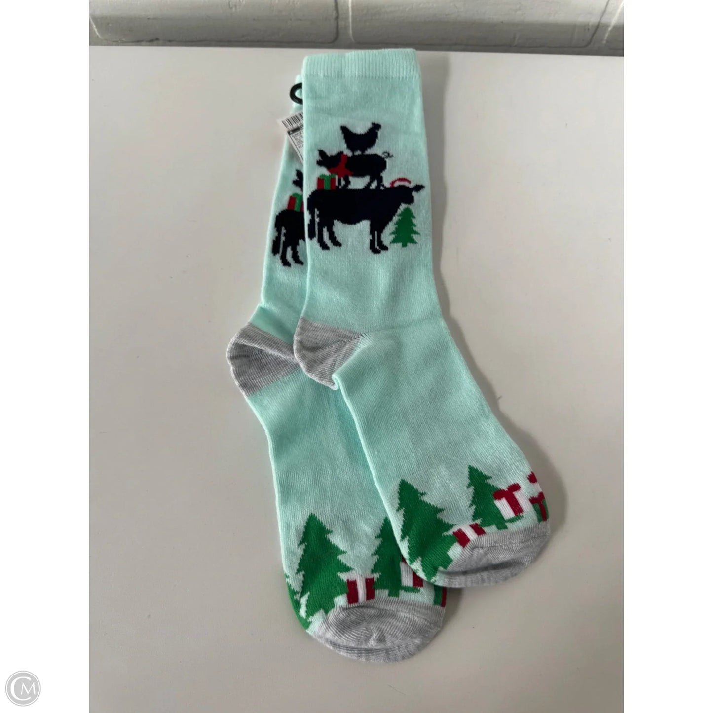 Socks By Clothes Mentor In Blue & Grey, Size: Osfm