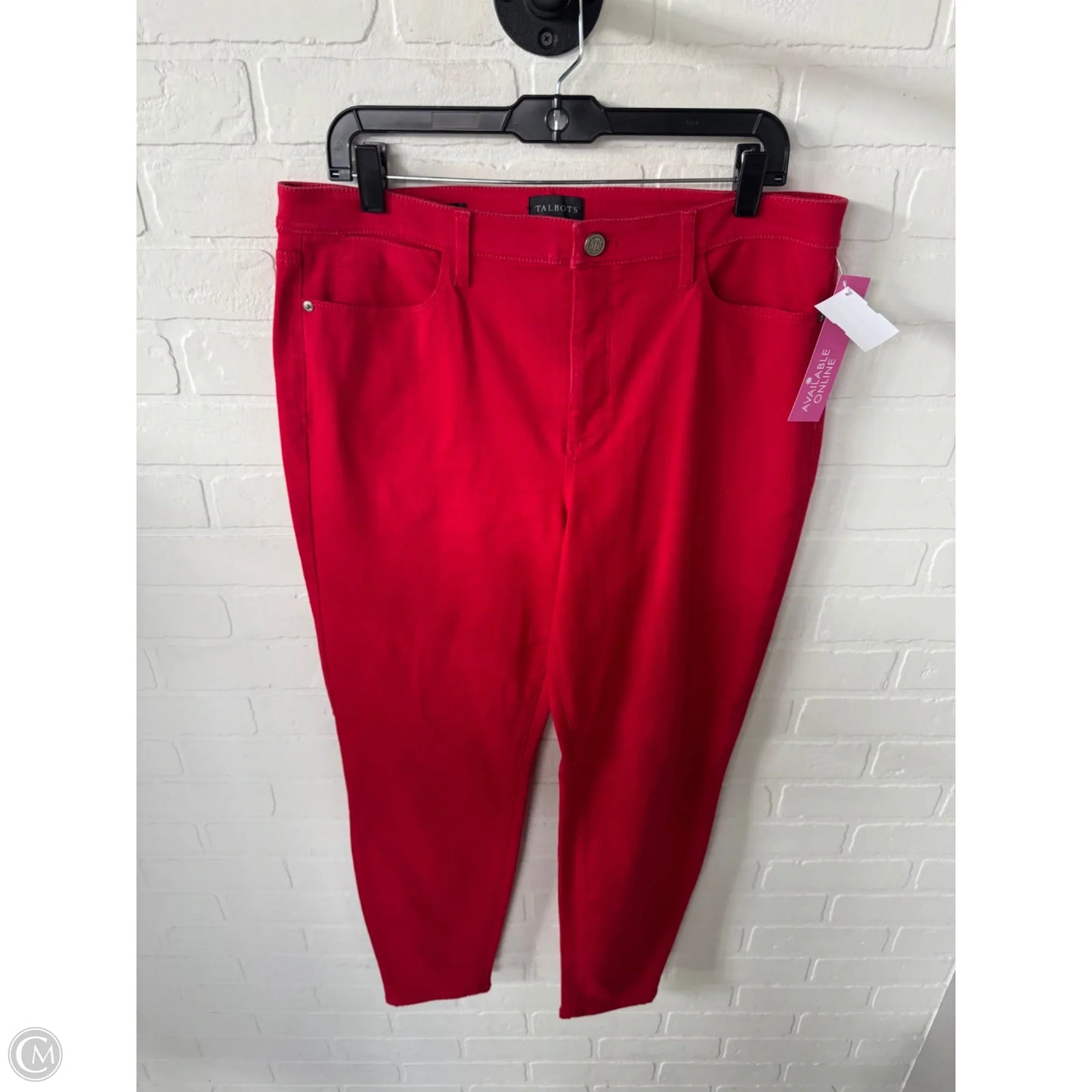 Jeans Skinny By Talbots In Red Denim, Size: 14