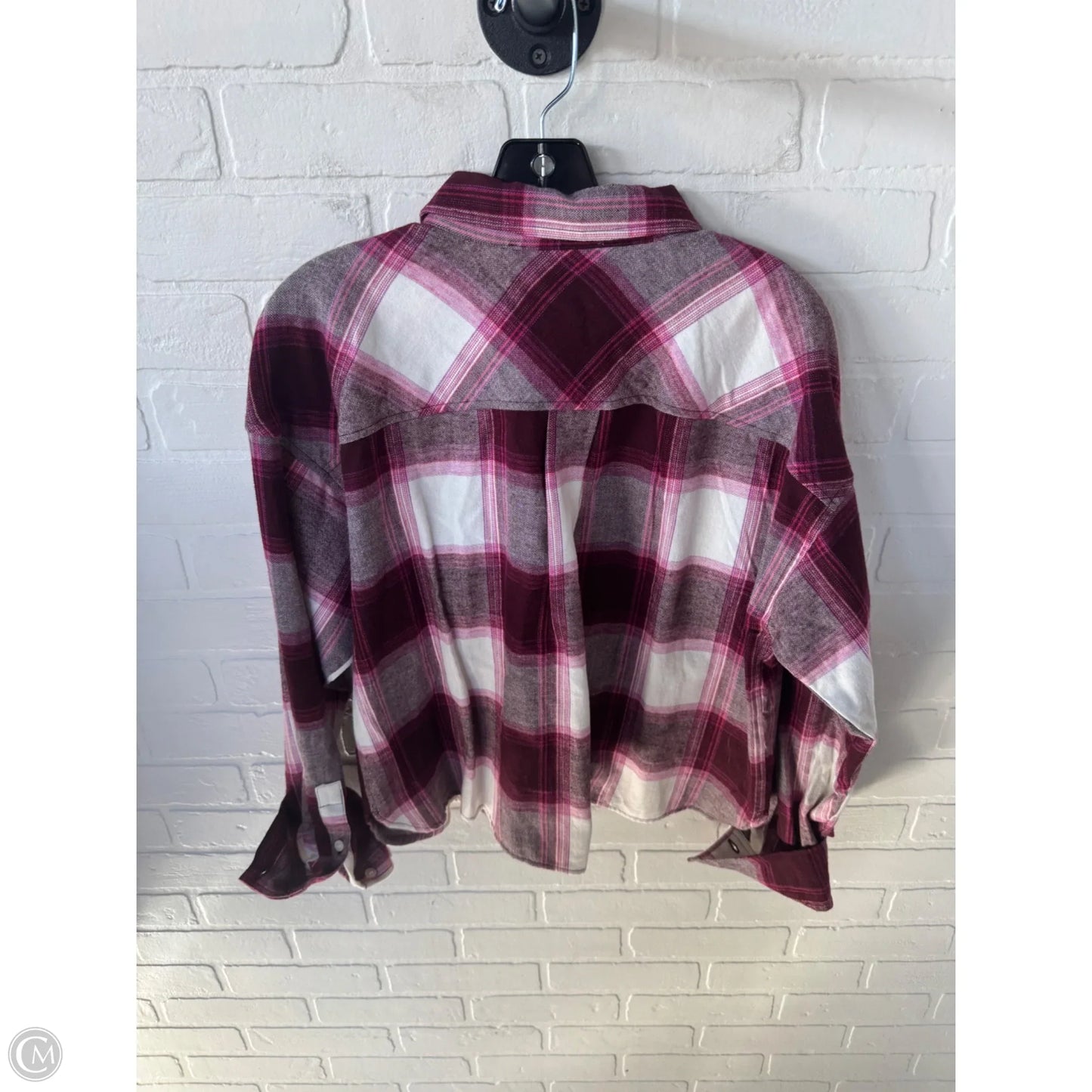 Top Long Sleeve By Loft In Pink & Red, Size: L