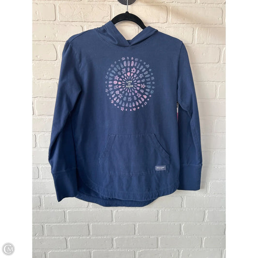 Sweatshirt Hoodie By Life Is Good In Blue & Pink, Size: Xs