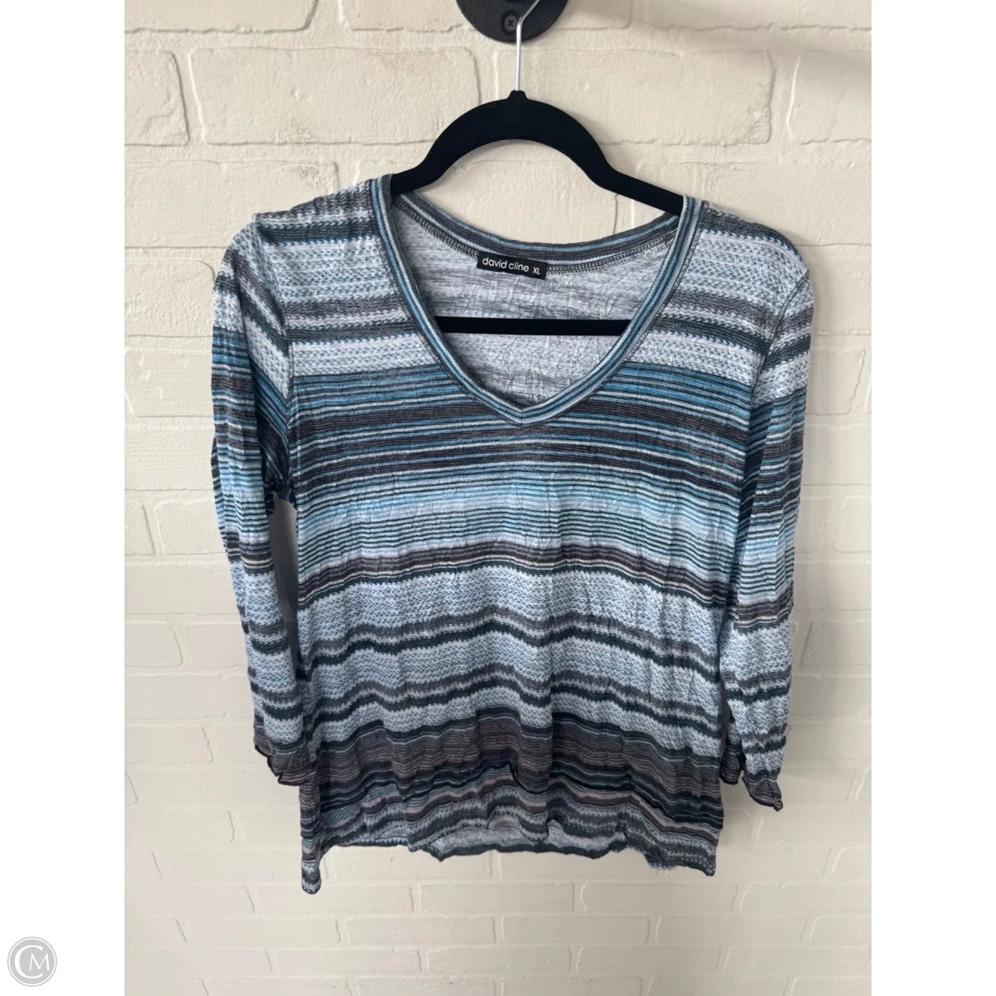 Top Long Sleeve By David Cline In Blue & Orange, Size: Xl