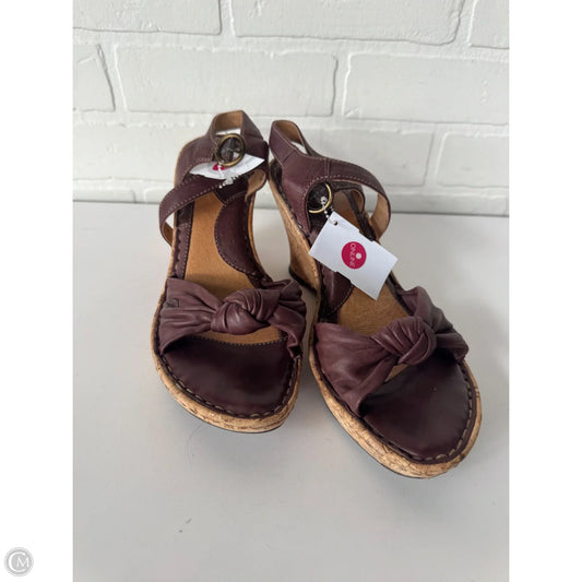 Sandals Heels Wedge By Born In Brown & Tan, Size: 7