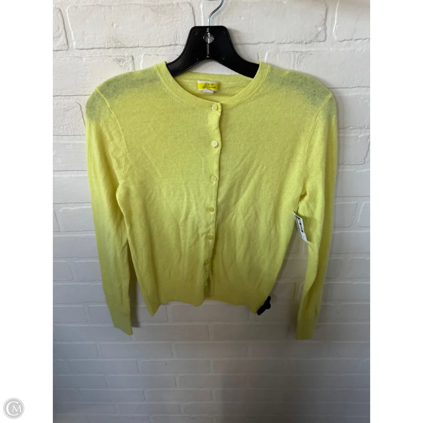 Sweater Cardigan Cashmere By J. Crew In Yellow, Size: S