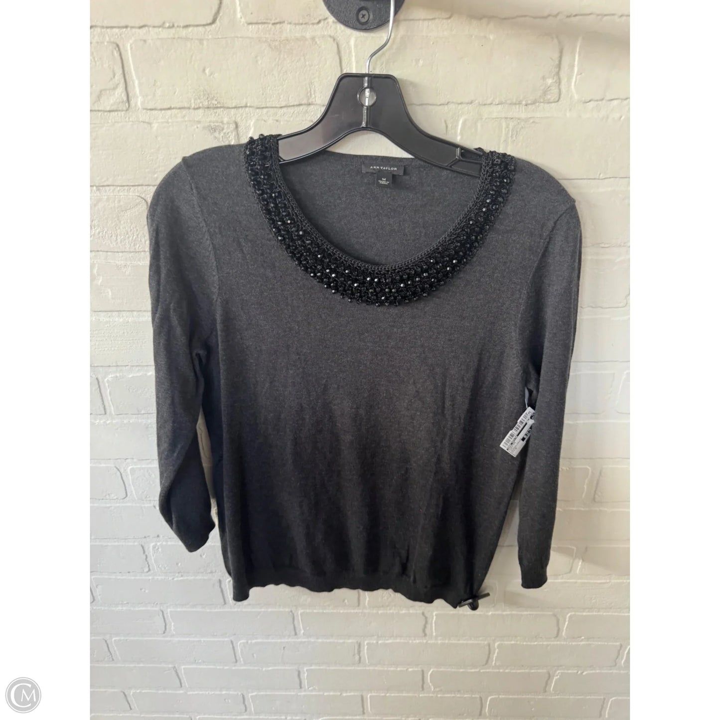 Sweater By Ann Taylor In Grey, Size: M
