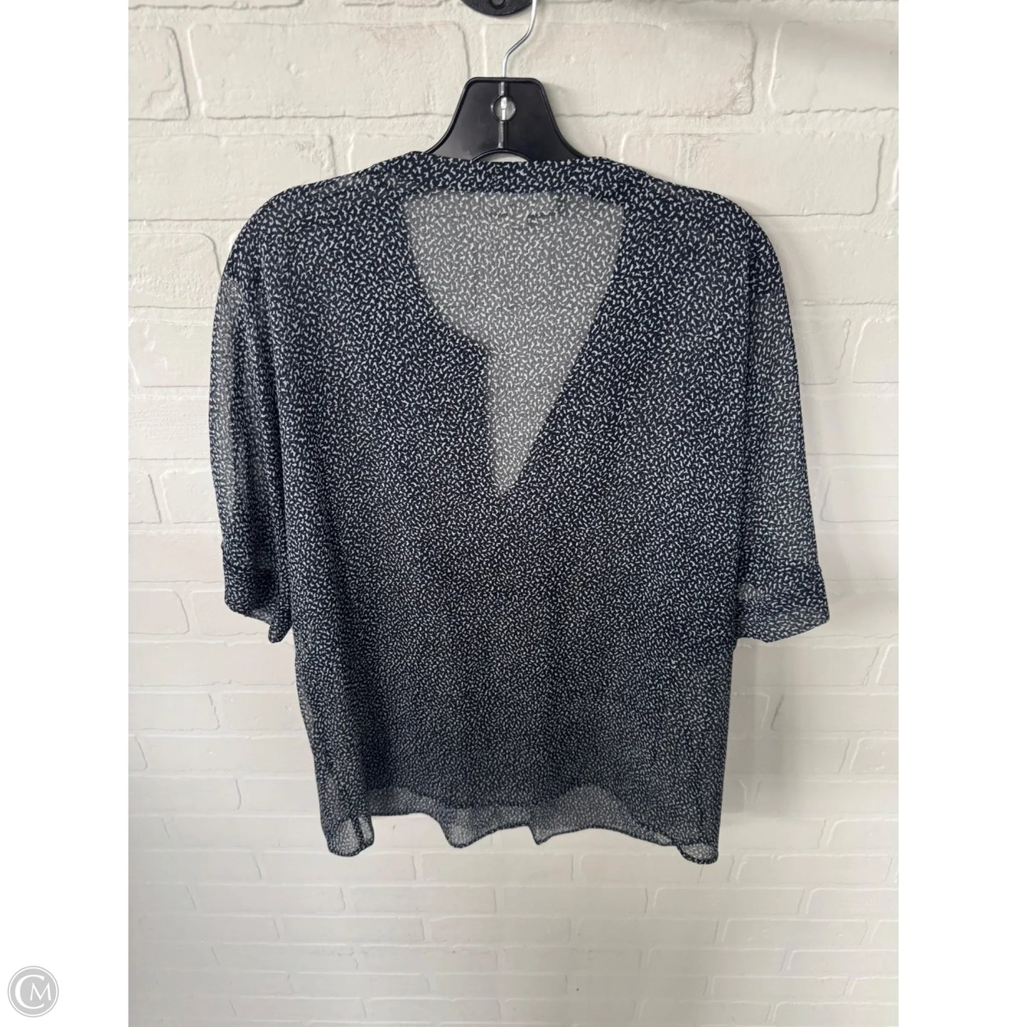 Top Short Sleeve By Two By Vince Camuto In Blue & White, Size: M