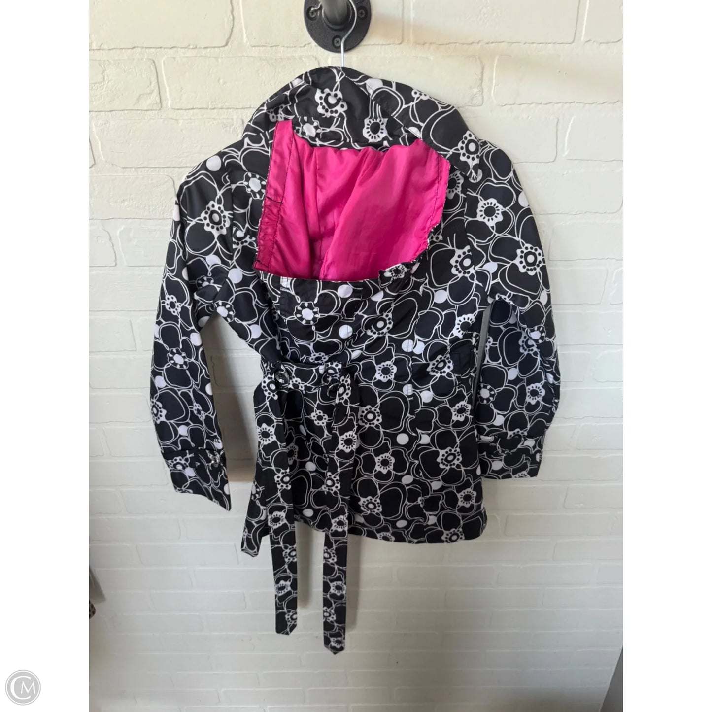 Jacket Windbreaker By Clothes Mentor In Black & White, Size: L
