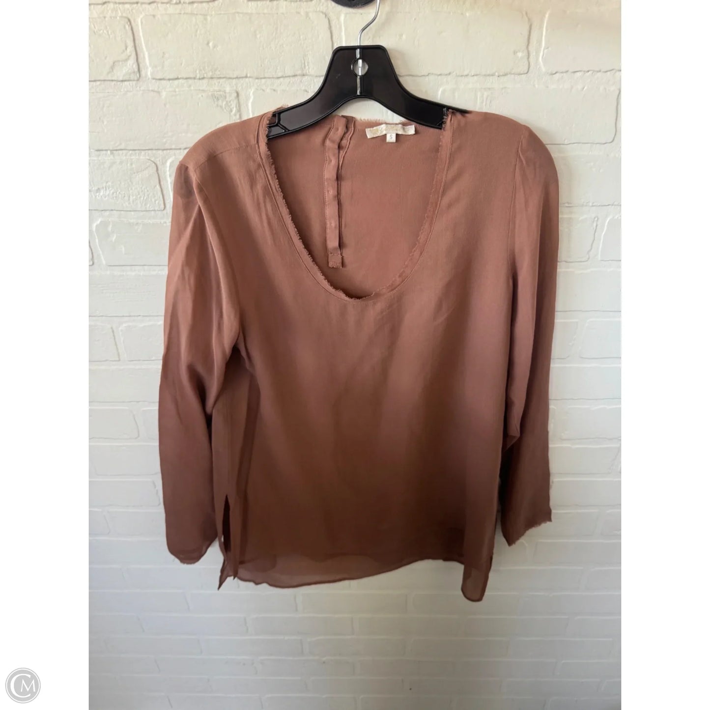 Top Long Sleeve By Clothes Mentor In Brown, Size: S