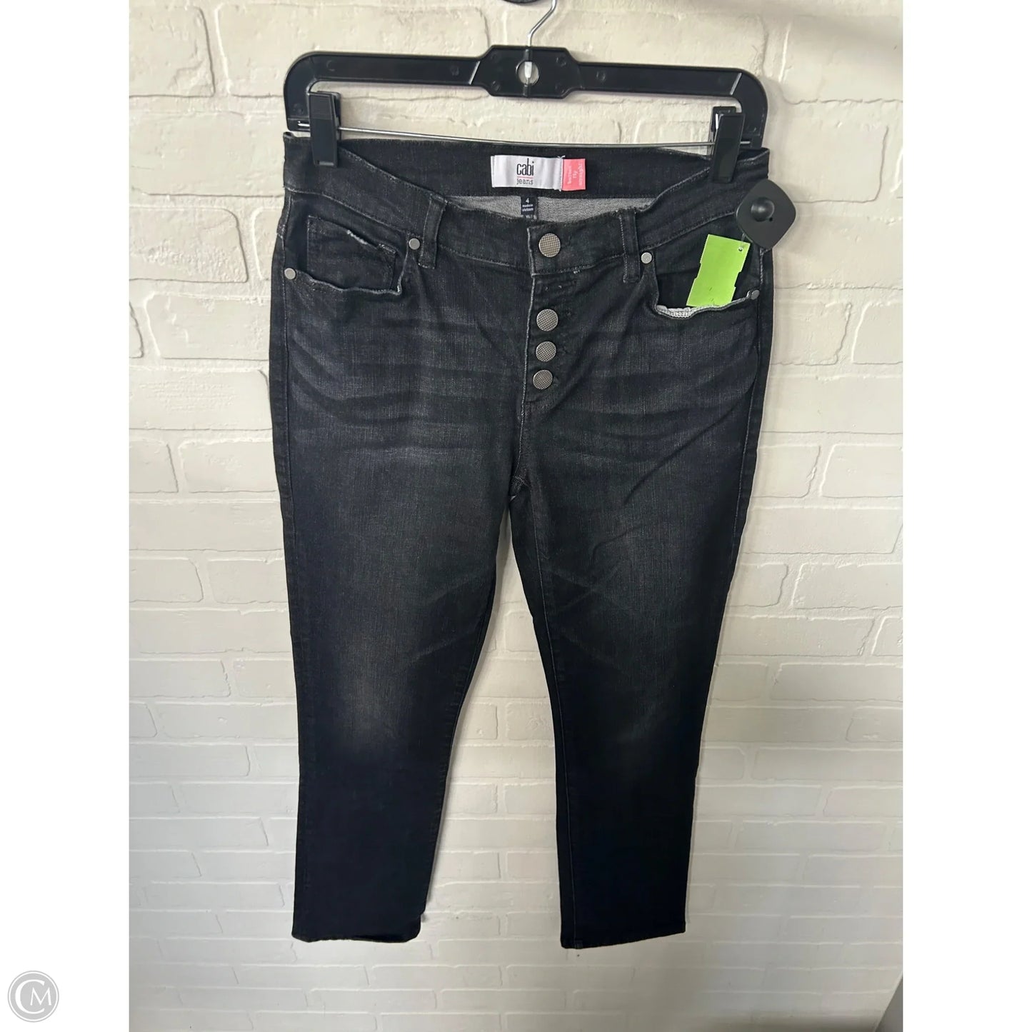 Jeans Straight By Cabi In Black Denim, Size: 4