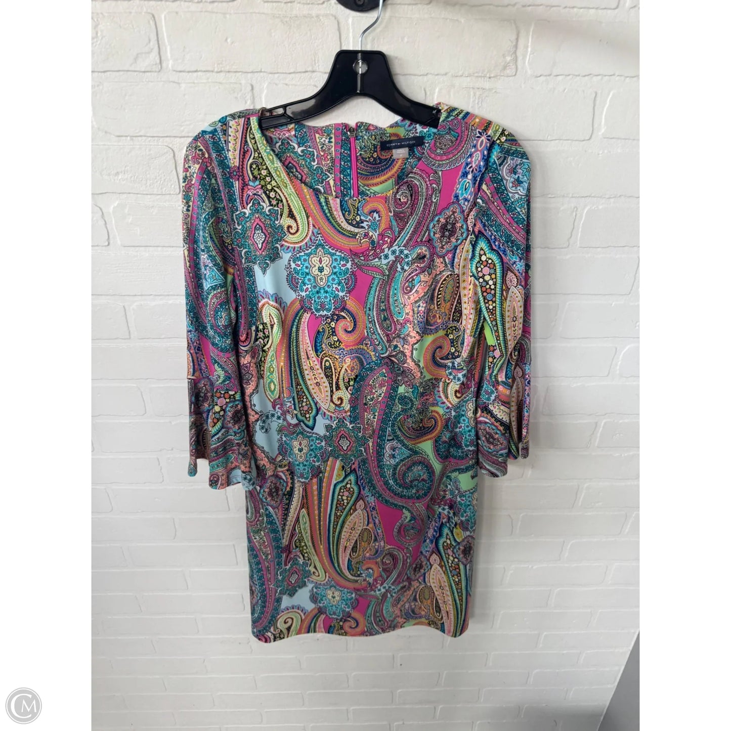 Dress Work By Tommy Hilfiger In Blue & Pink, Size: S