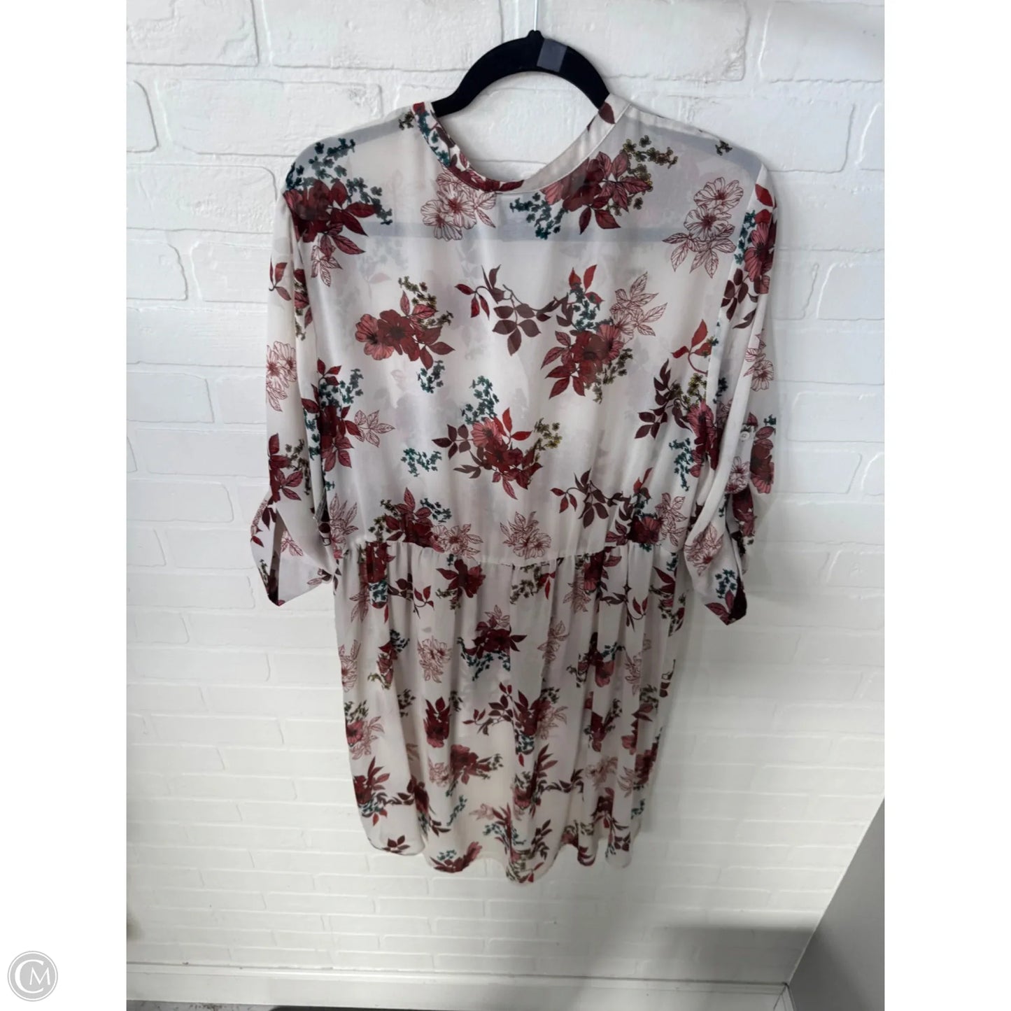 Tunic 3/4 Sleeve By Torrid In Cream & Orange, Size: 2x