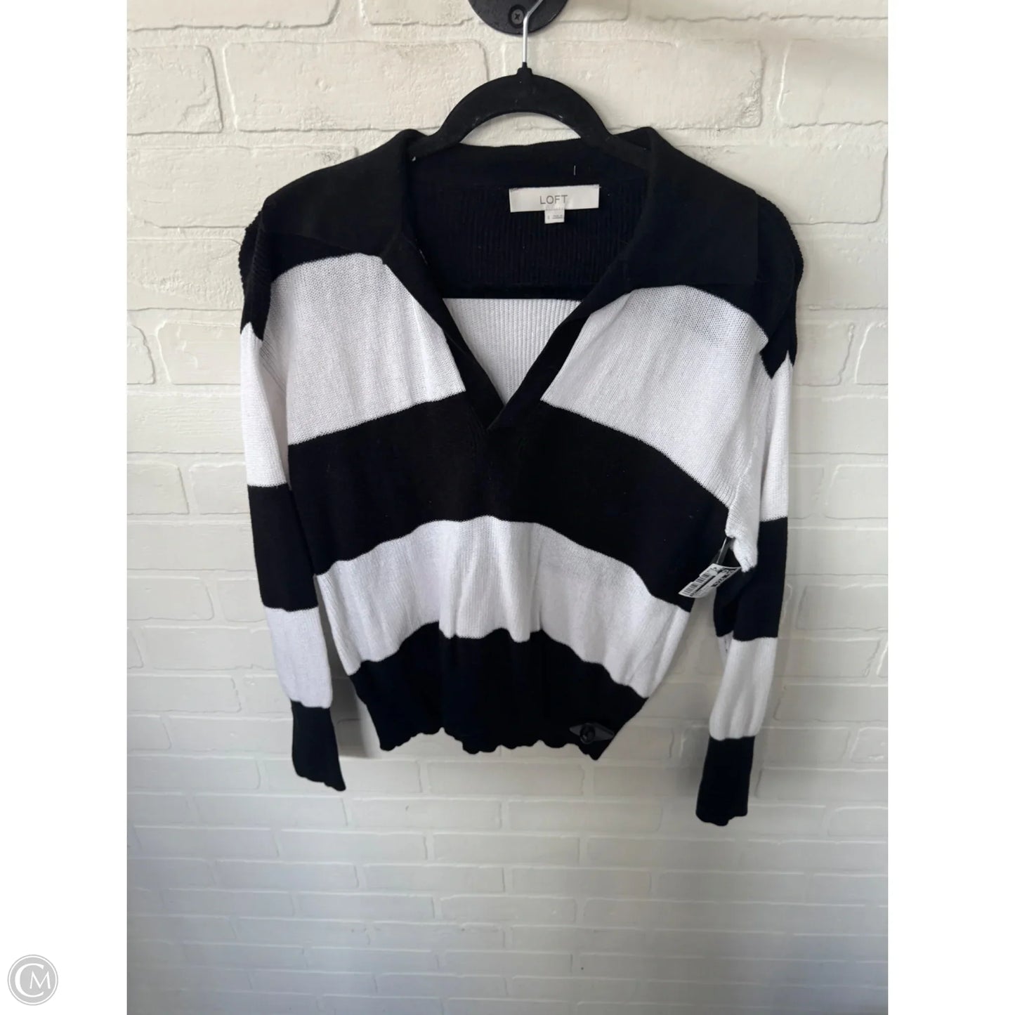 Sweater By Loft In Black & White, Size: S