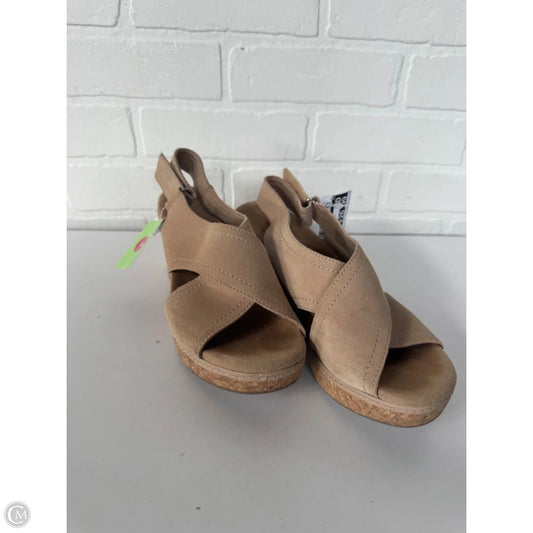 Sandals Heels Wedge By Clarks In Tan, Size: 8