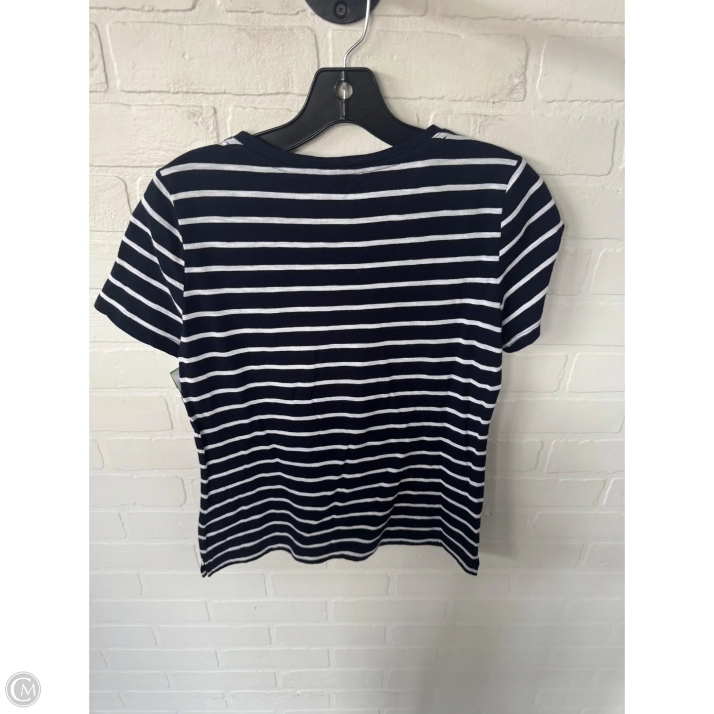 Top Short Sleeve By Talbots In Blue & White, Size: Xsp