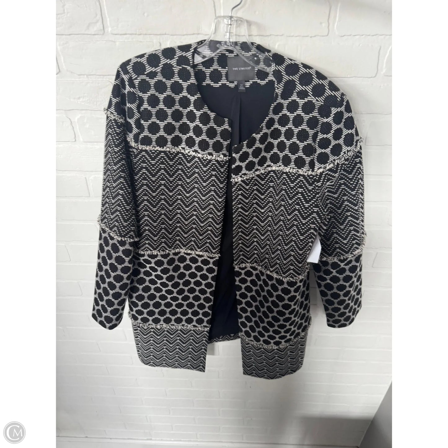 Blazer By Limited In Black & Cream, Size: L