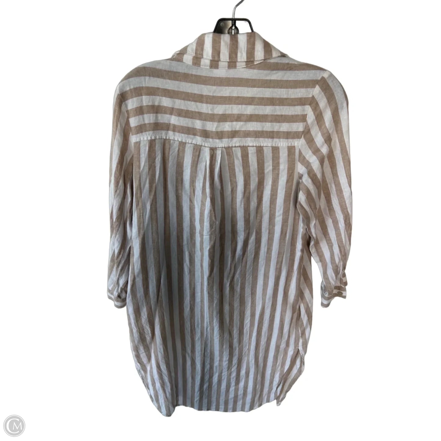 Dress Casual Midi By Old Navy In Tan & White, Size: Xsp