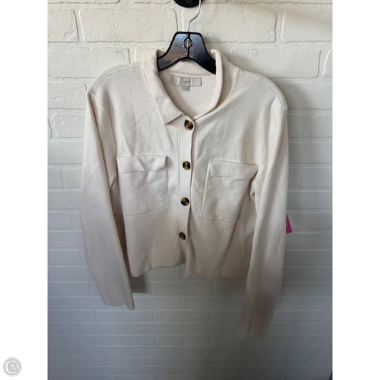Sweater Cardigan By Loft In Cream, Size: Xl