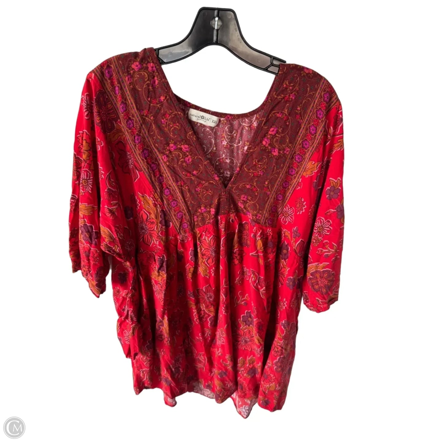 Tunic Short Sleeve By Natural Life In Red, Size: XxL