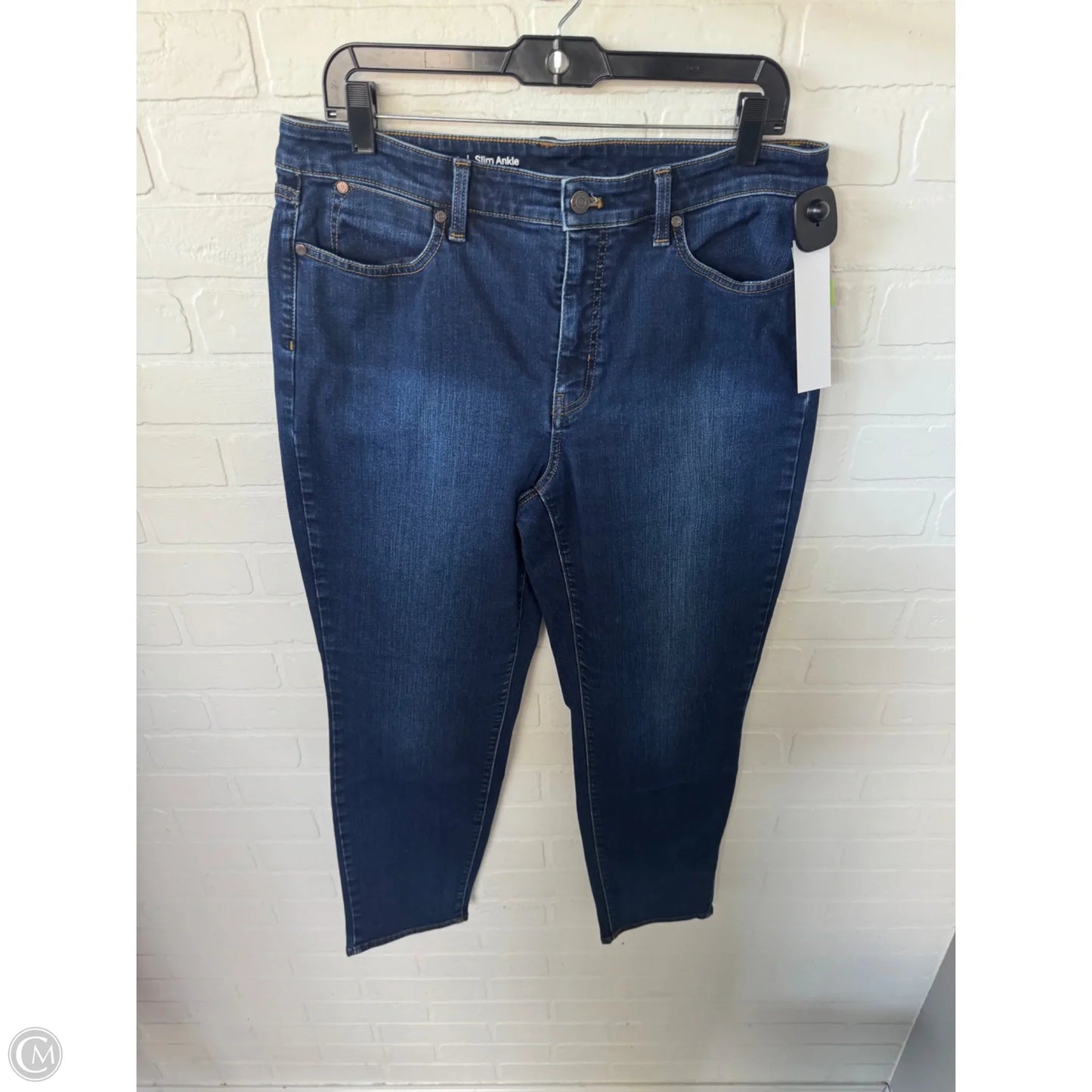 Jeans Straight By Talbots In Blue Denim, Size: 12