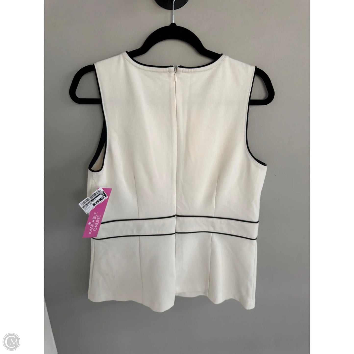 Blouse Sleeveless By Ann Taylor In Black & White, Size: Lp