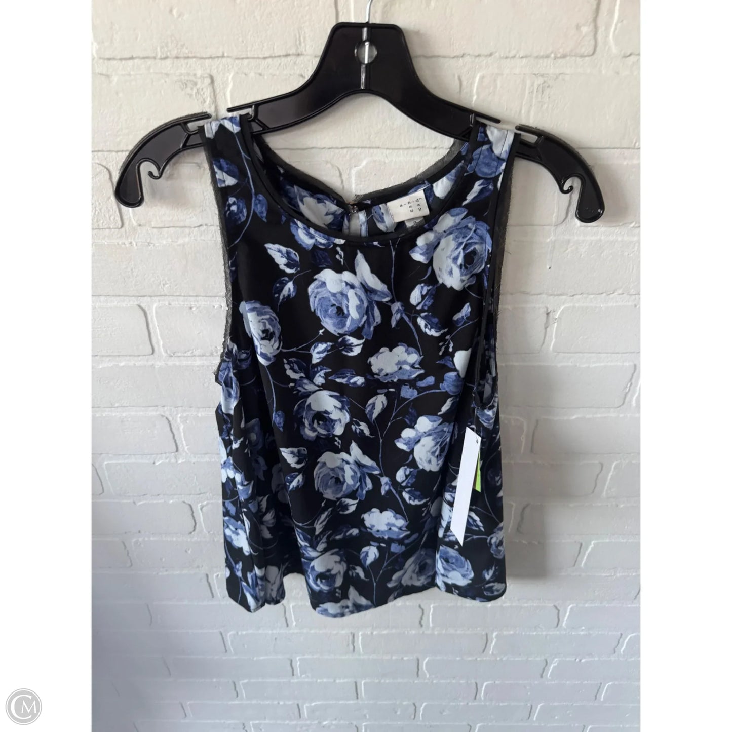 Top Sleeveless By A New Day In Black & Blue, Size: S