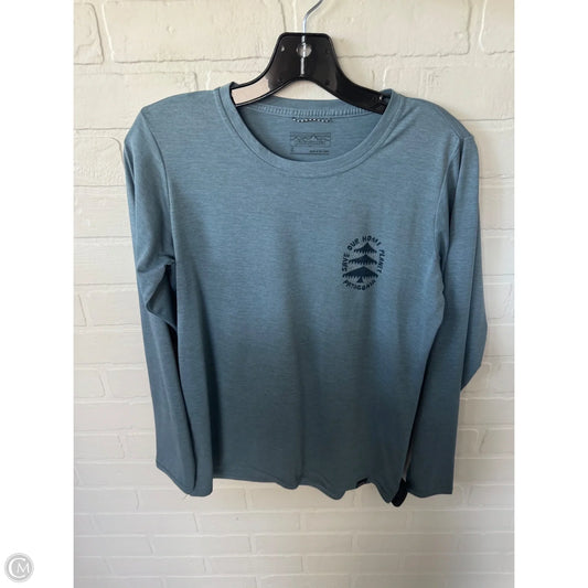 Athletic Top Long Sleeve Crewneck By Patagonia In Blue & Tan, Size: S