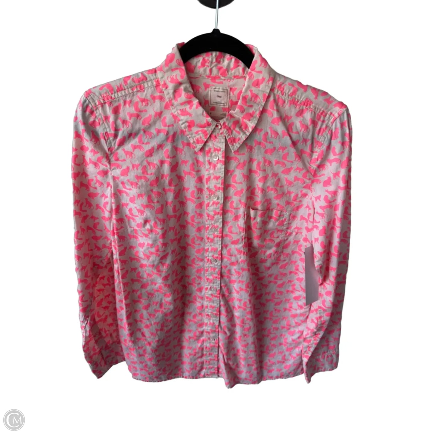 Top Long Sleeve By Gap In Cream & Pink, Size: M