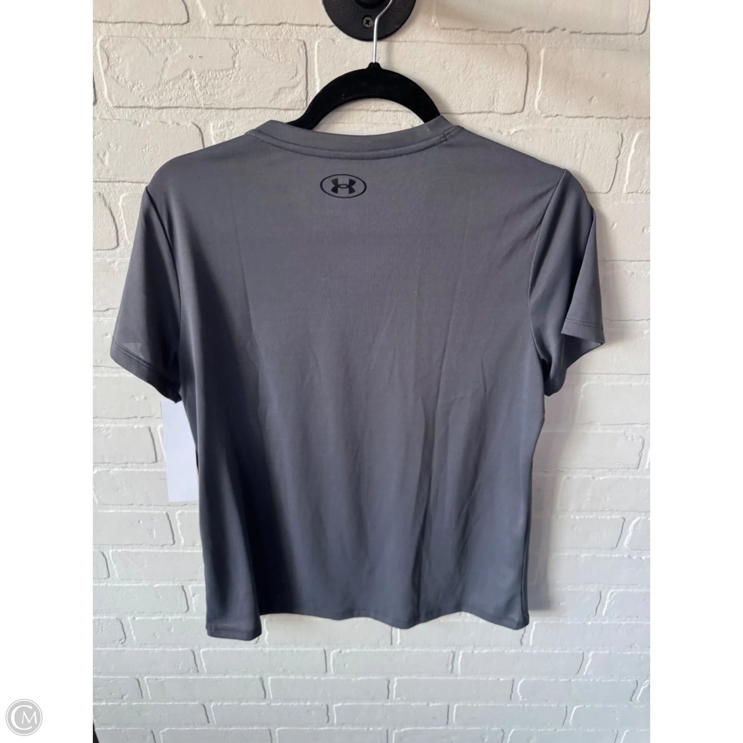 Athletic Top Short Sleeve By Under Armour In Grey, Size: M