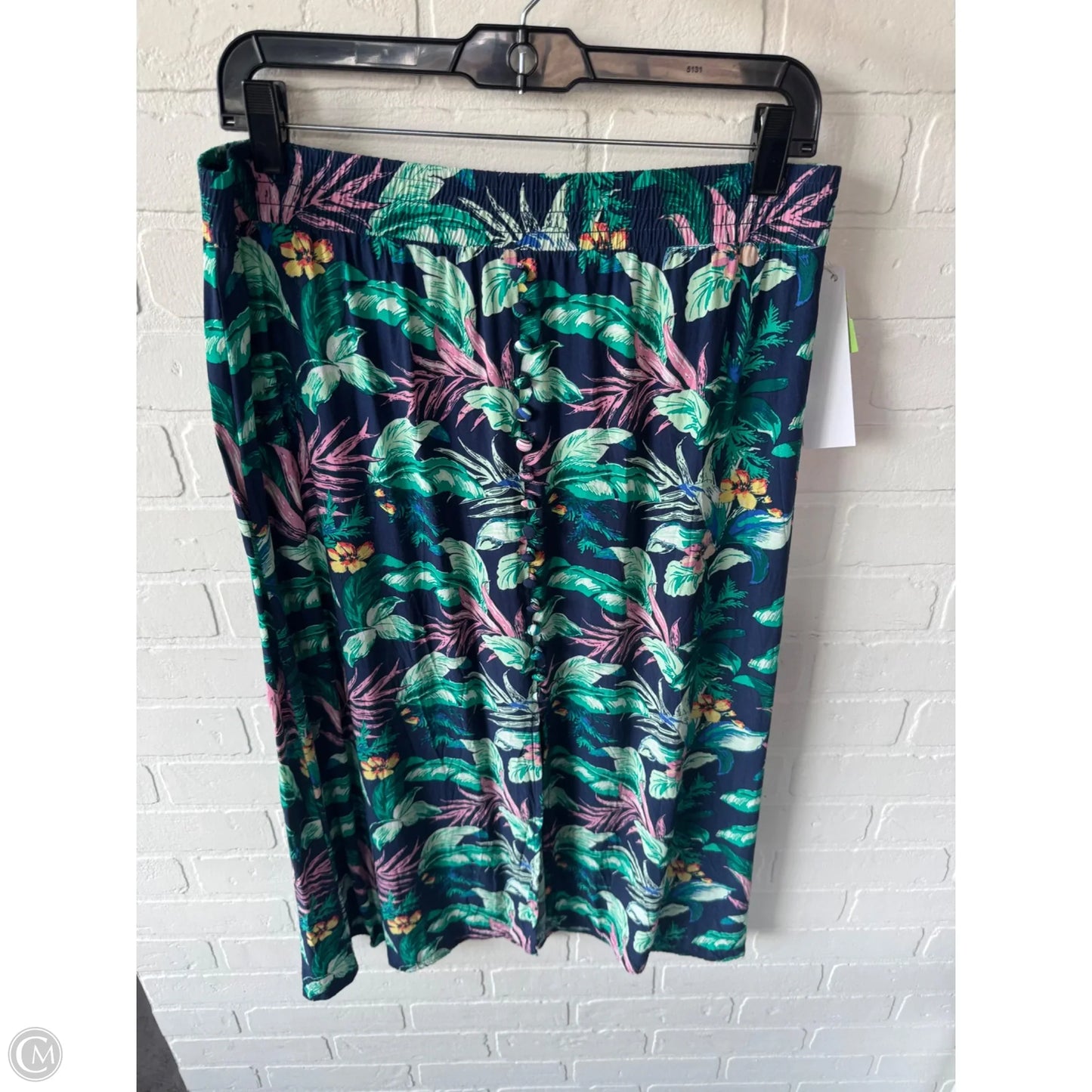 Skirt Midi By Loft In Blue & Green, Size: 8