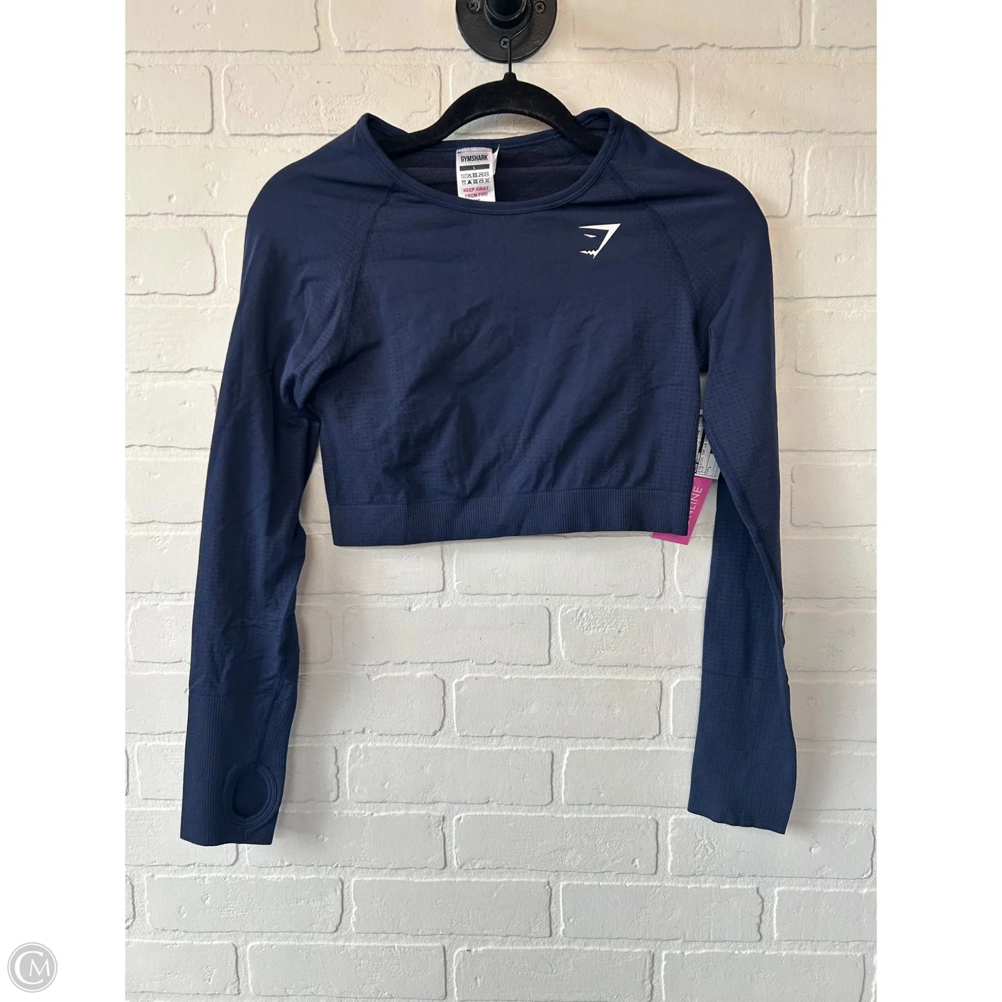 Athletic Top Long Sleeve Crewneck By Gym Shark In Blue, Size: L
