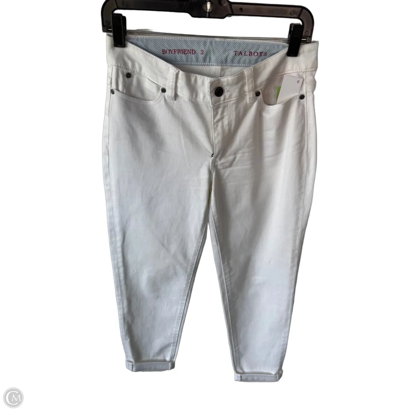 Jeans Boyfriend By Talbots In White Denim, Size: 2