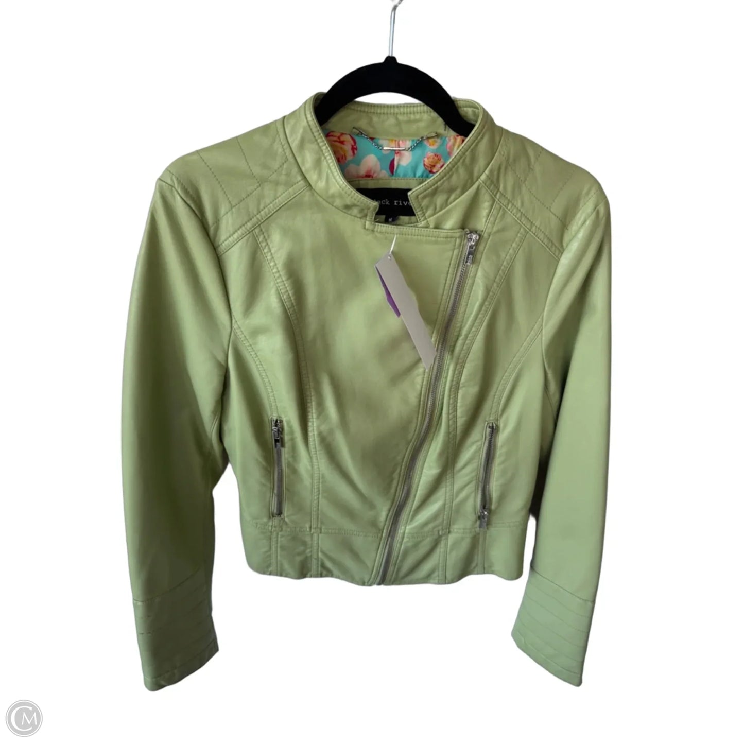Jacket Moto By Black Rivet In Green, Size: M