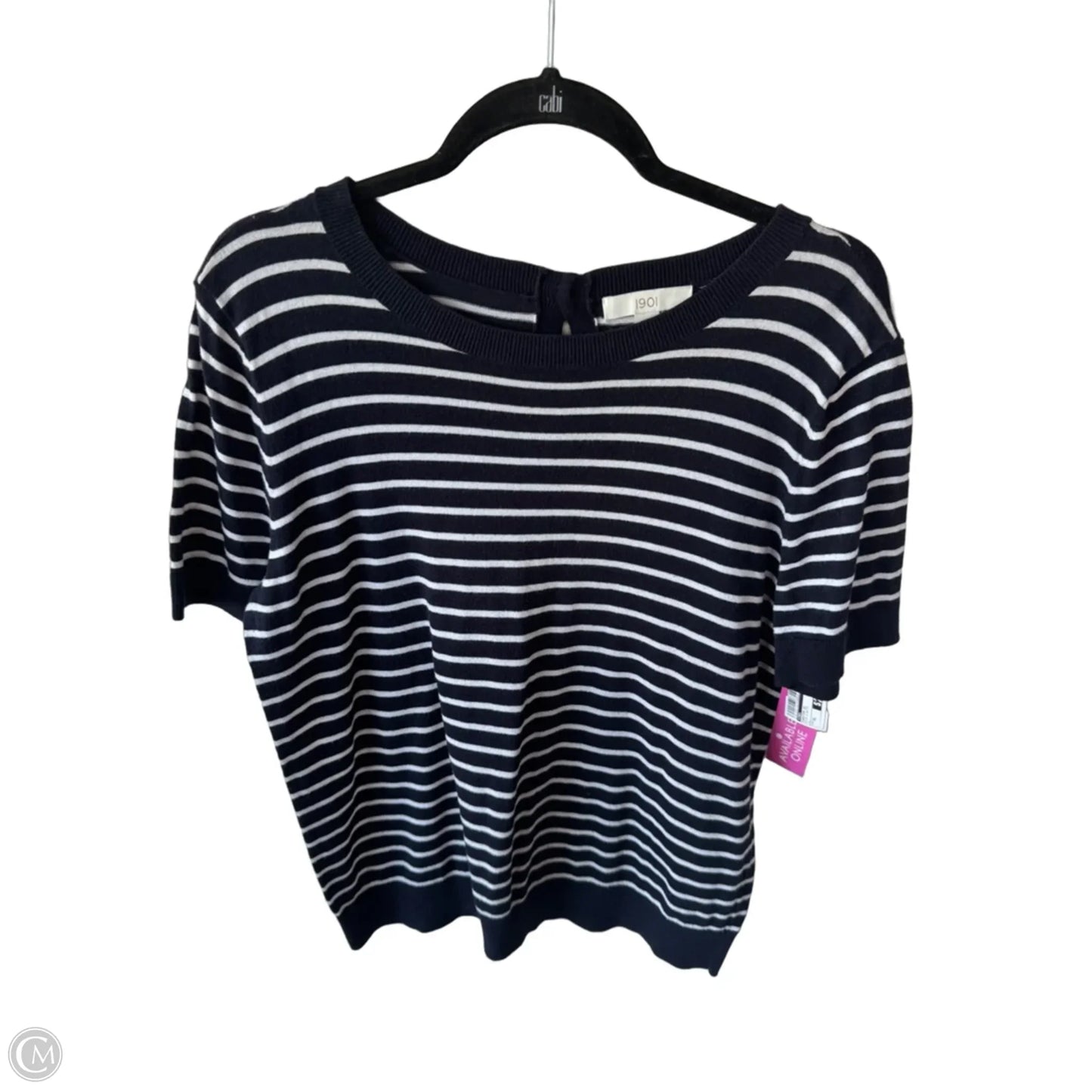 Sweater Short Sleeve By 1901 In Blue & White, Size: Xl