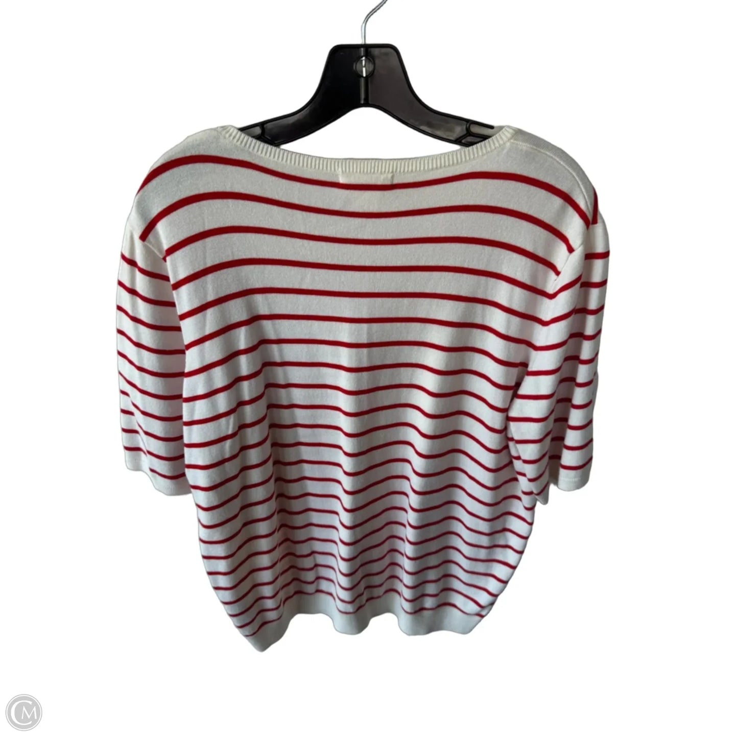 Sweater Short Sleeve By H&m In Red & White, Size: Xl