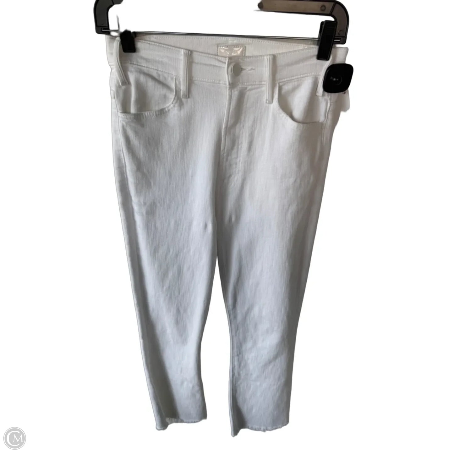 Jeans Straight By Mother In White Denim, Size: 2