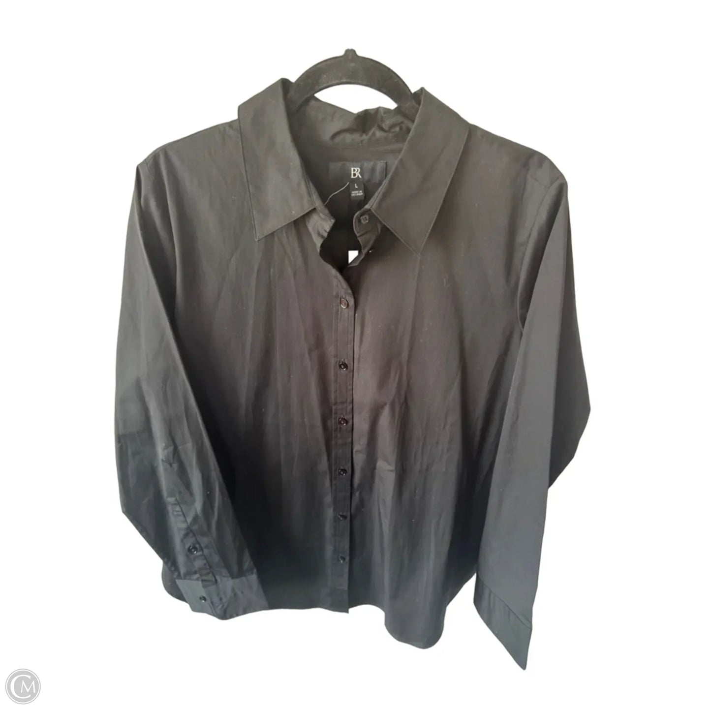 Blouse Long Sleeve By Banana Republic In Black, Size: L