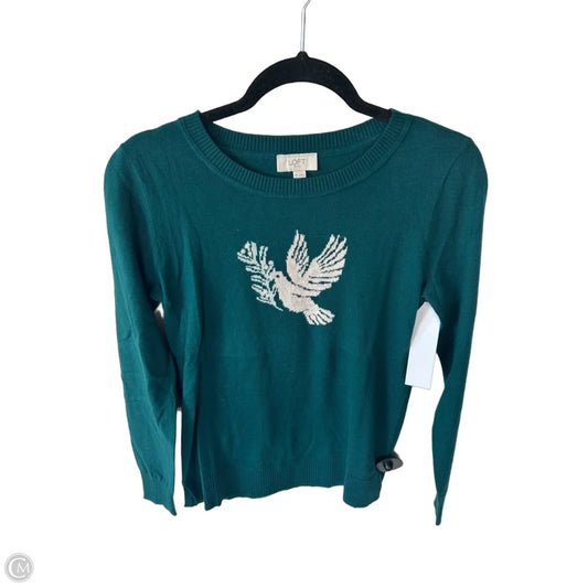 Sweater By Loft In Green & White, Size: Xs
