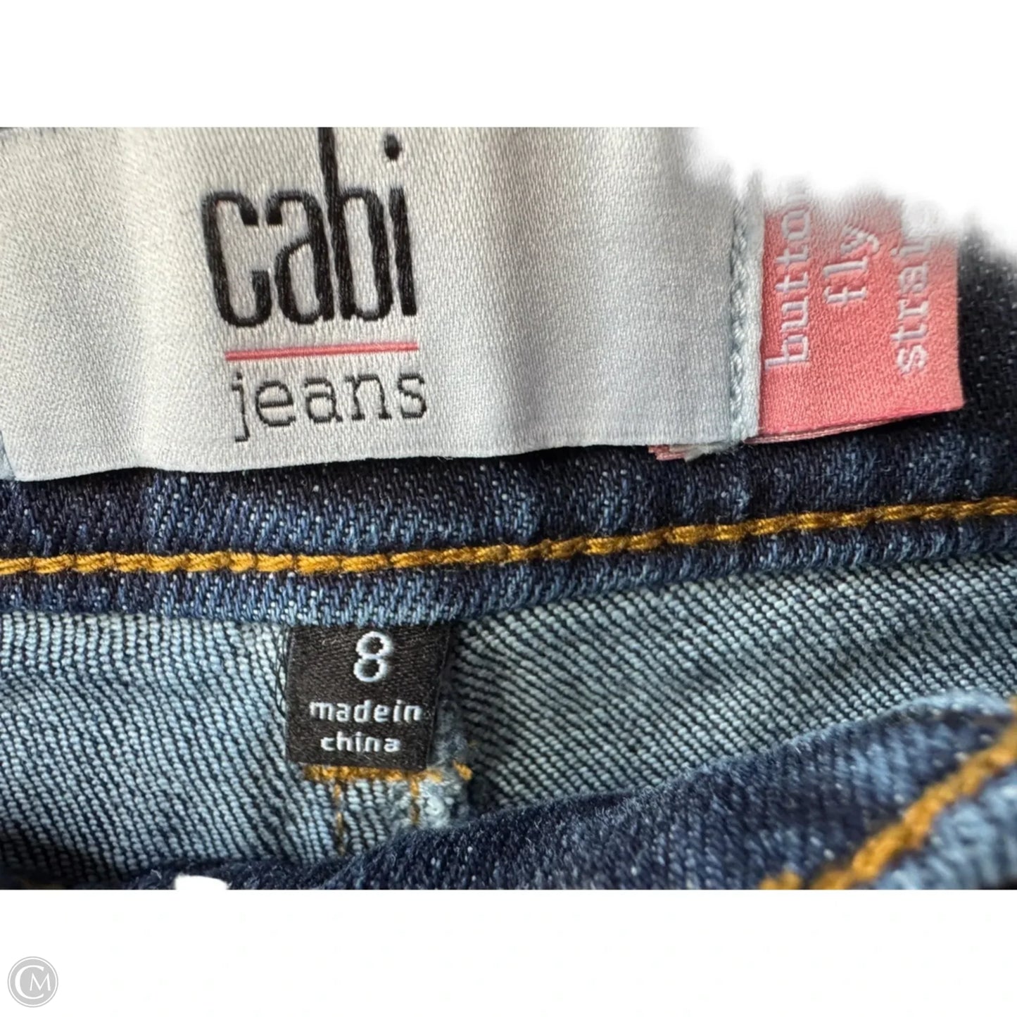 Jeans Straight By Cabi In Blue Denim, Size: 8