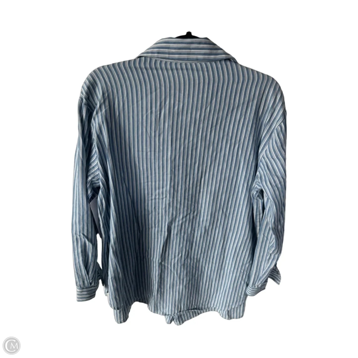 Tunic Long Sleeve By Sage In Blue & White, Size: Xs