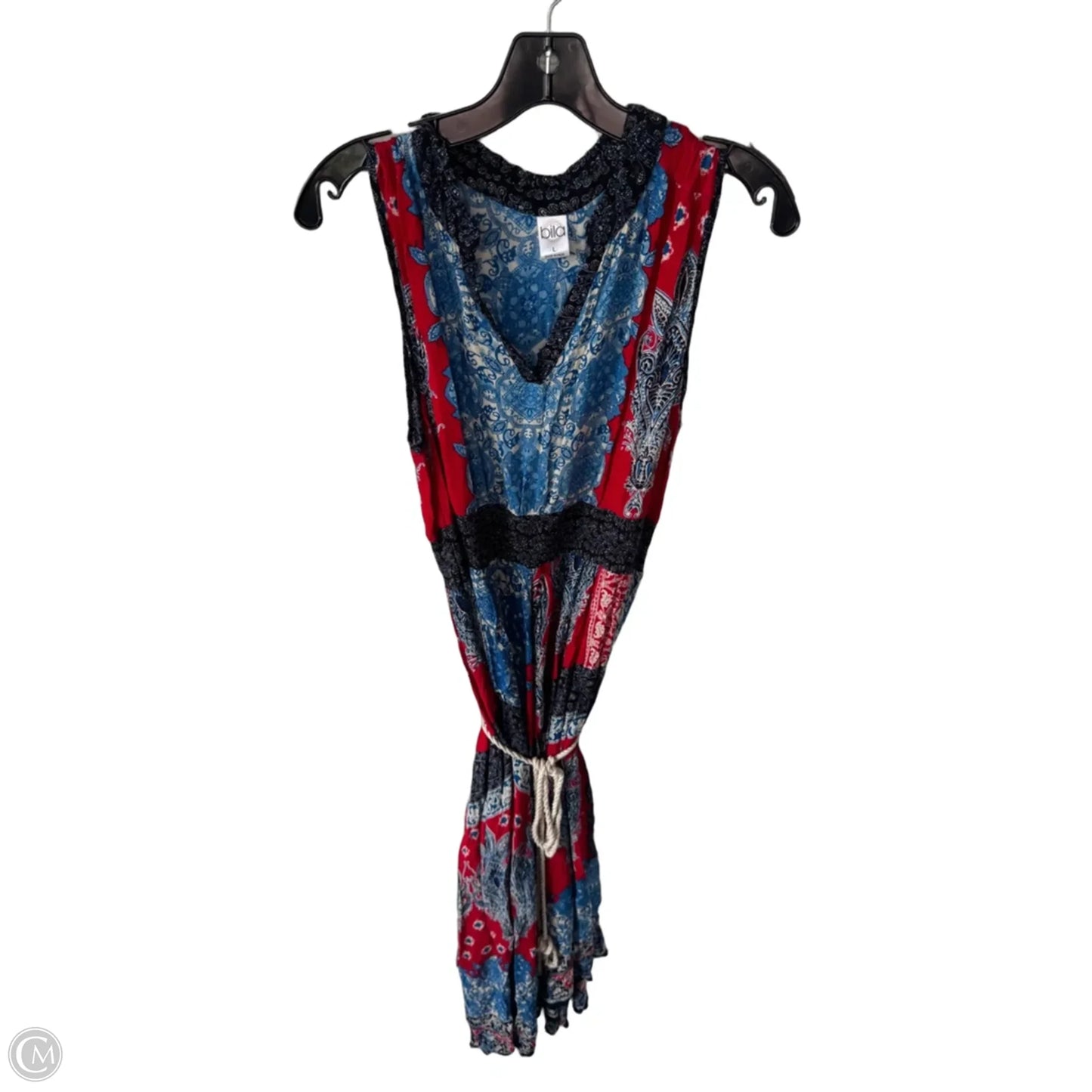 Dress Casual Midi By Bila In Blue & Red, Size: L