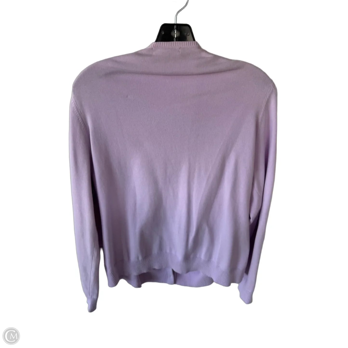 Sweater Cardigan By Lands End In Purple, Size: L