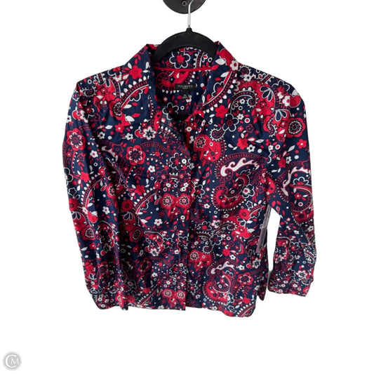Top Long Sleeve By Talbots In Blue & Red & White, Size: Mp