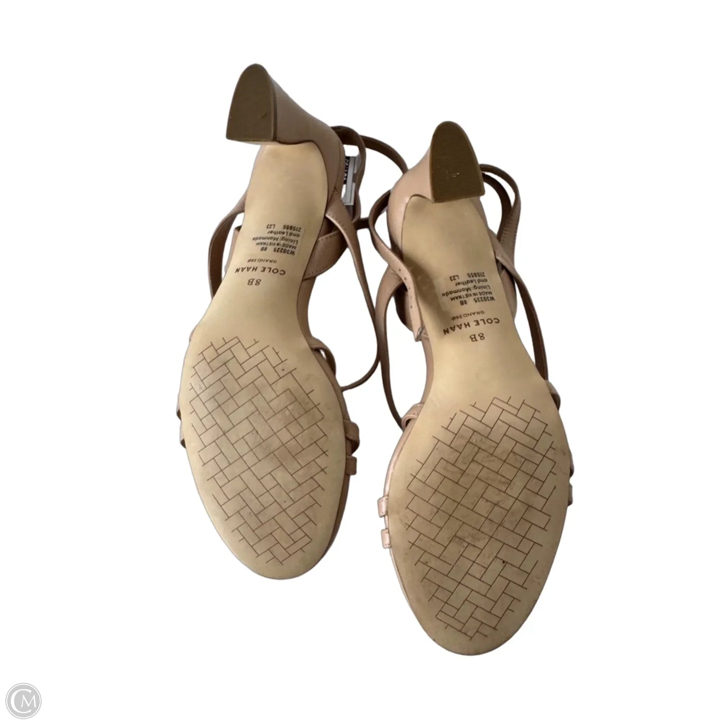 Sandals Heels Block By Cole-haan In Tan, Size: 8