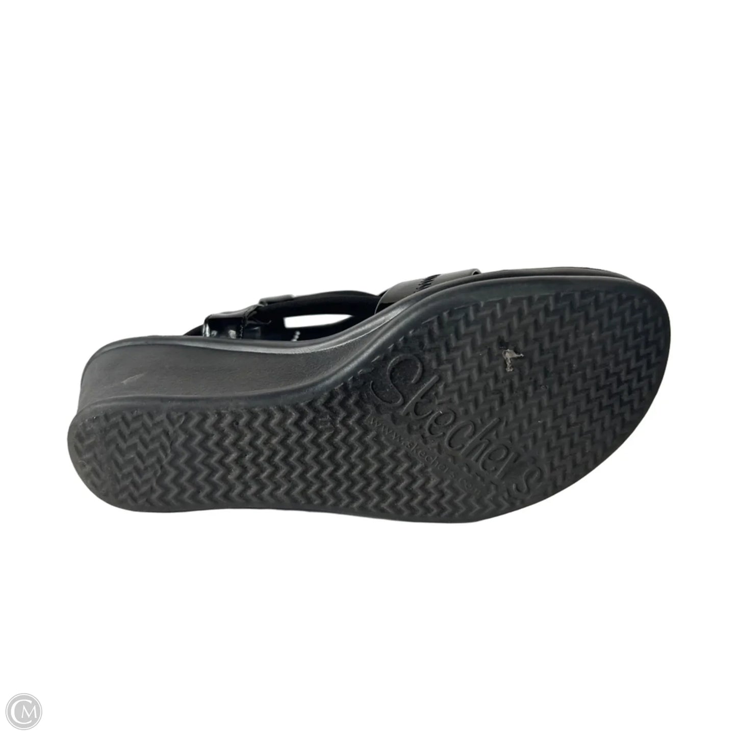 Sandals Heels Wedge By Skechers In Black & Blue, Size: 11