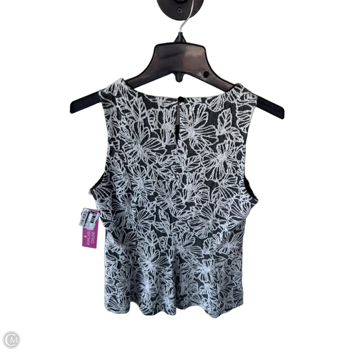Blouse Sleeveless By Cmc In Black & White, Size: S