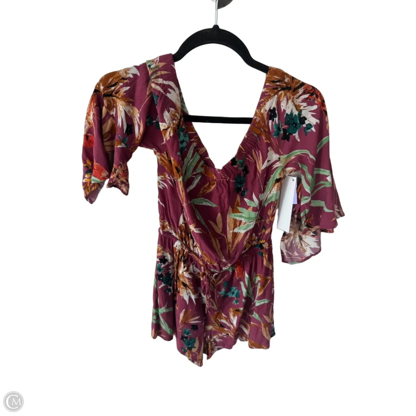 Romper By Express In Pink & Tan, Size: S