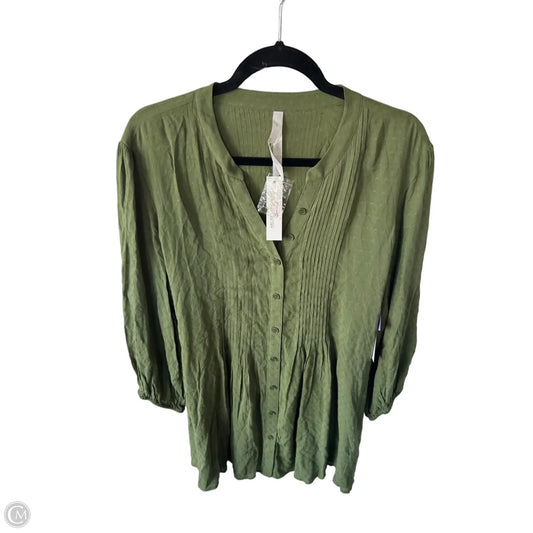 Tunic Long Sleeve By Melissa Mccarthy In Green, Size: L