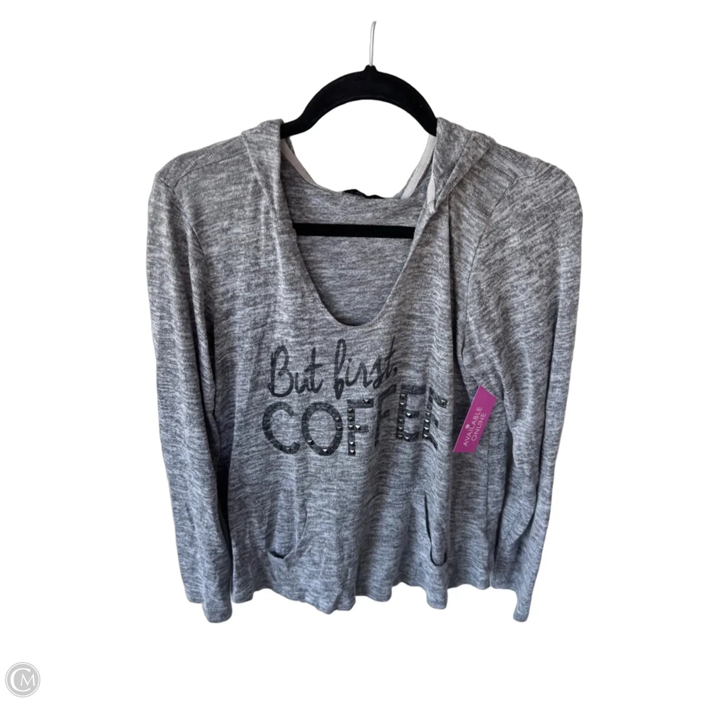 Top Long Sleeve By Clothes Mentor In Grey, Size: Xl