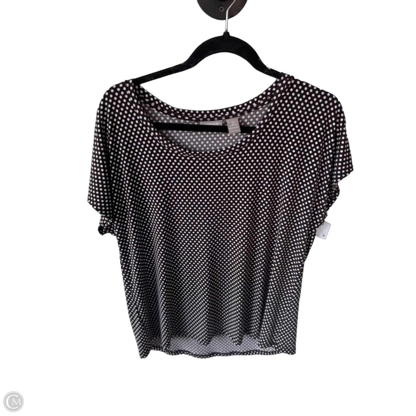 Blouse Sleeveless By Chicos In Brown & White, Size: L