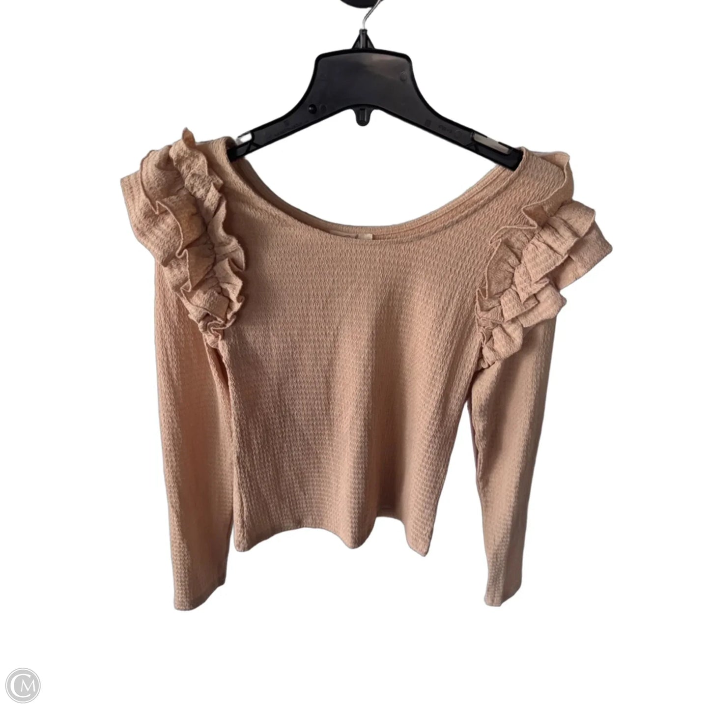 Top Long Sleeve By Easel In Tan, Size: S